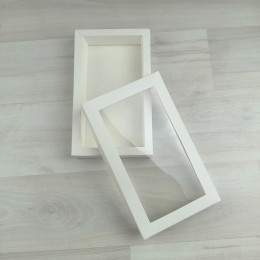 Коробка Теба 020 (150х80х25мм) белый стандарт с вклеенным окном