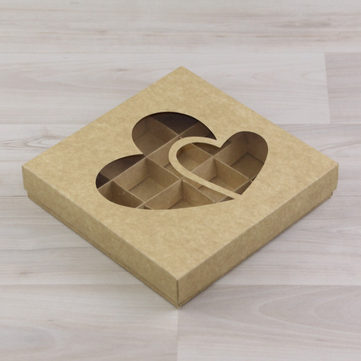 Коробка Грейп крафт окно прозрачное