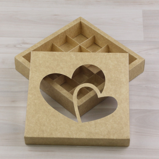 Коробка Грейп крафт окно прозрачное