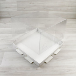 Коробка Торт белый с прозрачной крышкой